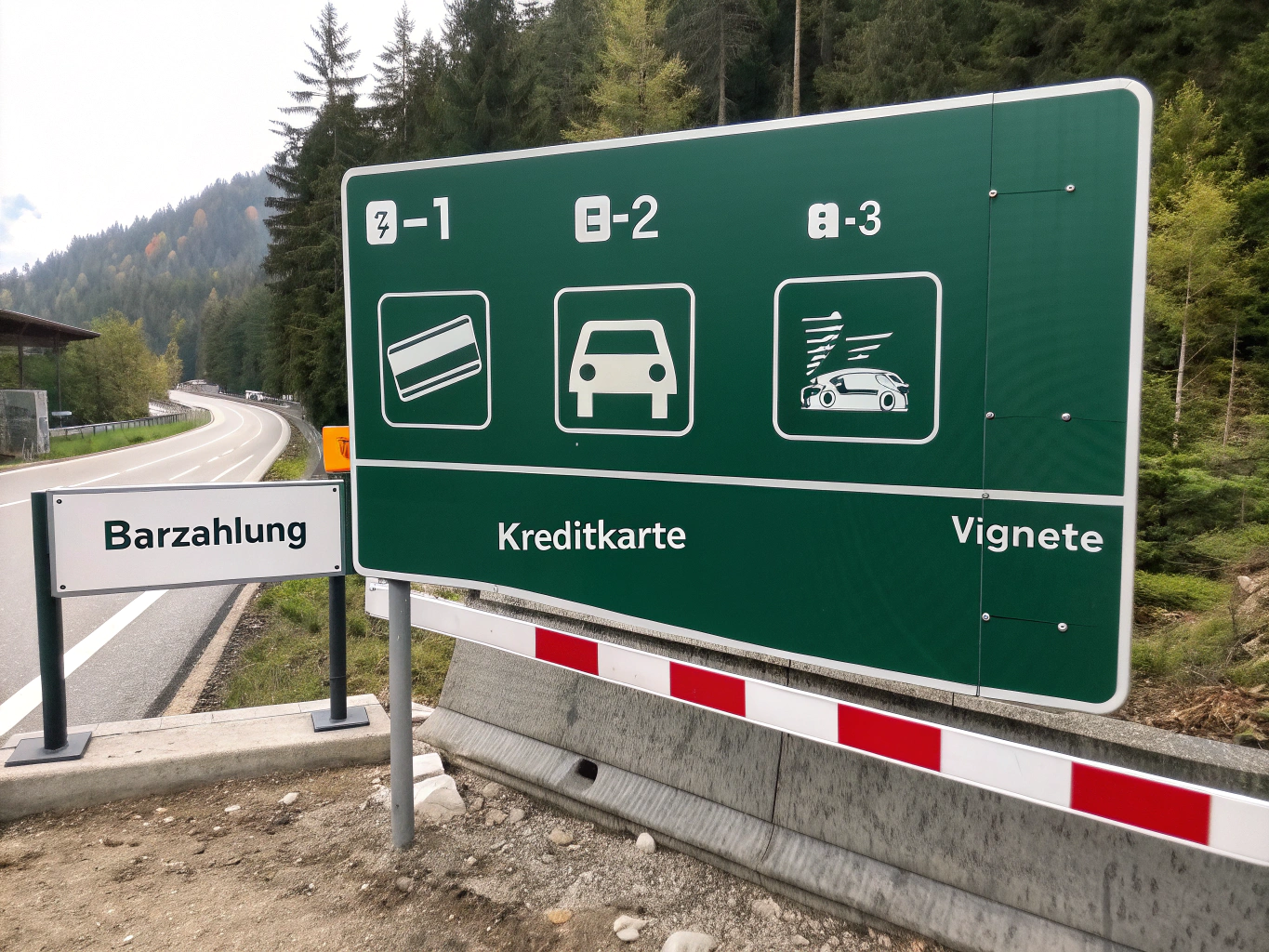 Schematische Darstellung einer Mautvignette für Deutschland und Österreich